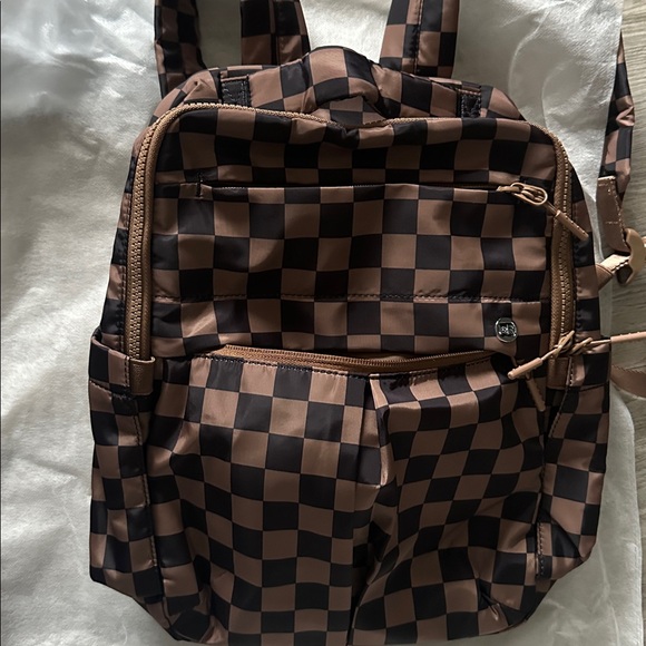 Checkered Brown Backpack - Picture 4 of 9